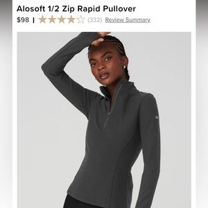 ALO Yoga Alosoft 1/2 Zip Rapid Pullover - Gray